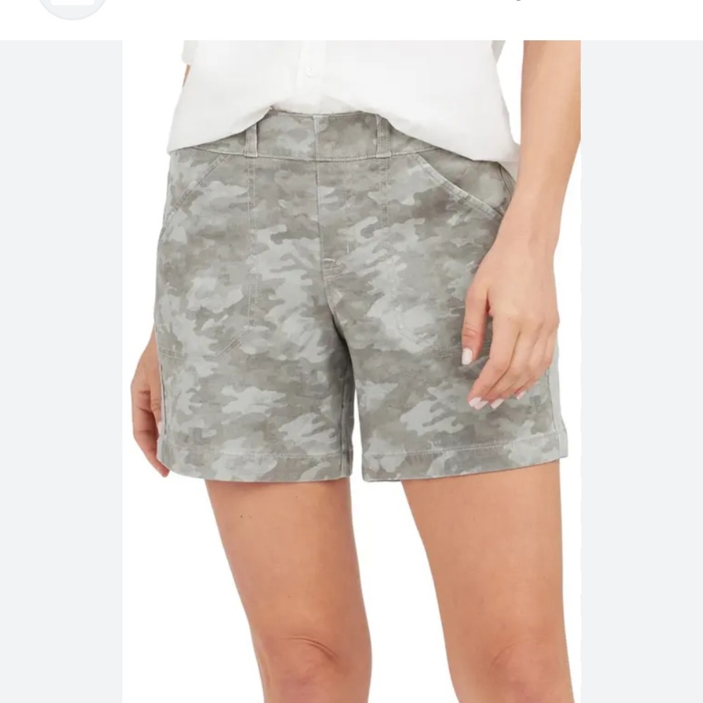 Spanx Stretch Twill Camouflage Stonewash Shorts
